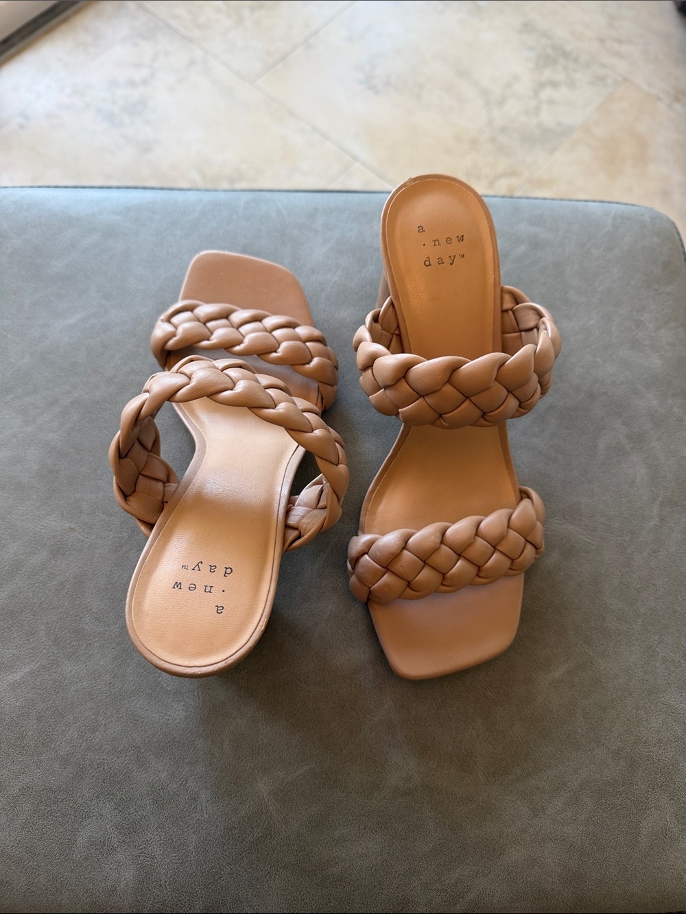 a new day Braided Double-Strap Slide Sandals - Tan